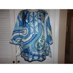 GORGEOUS Coldwater Creek‎ 100% silk tunic Petite Large Perfect Unworn look
